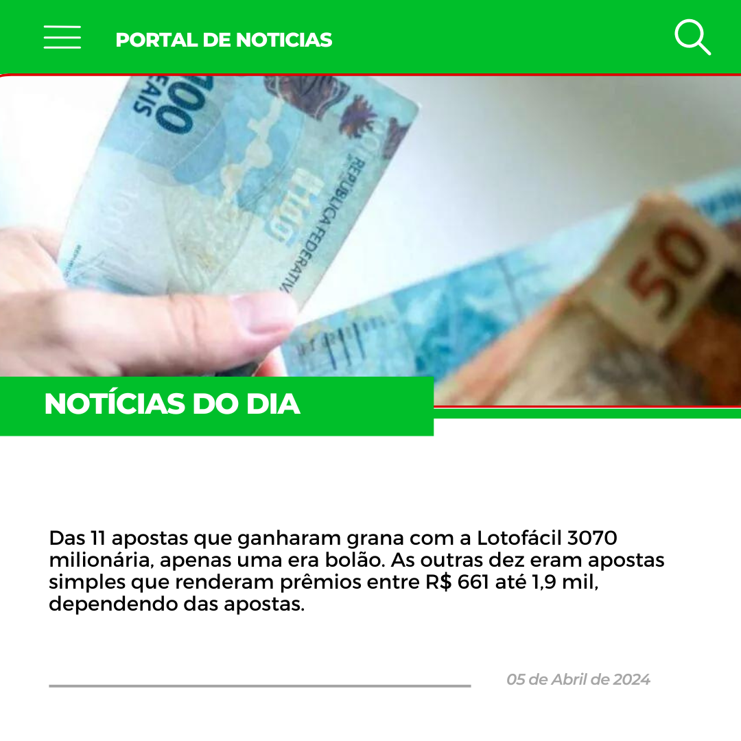 Lotofácil 3070 milionária dá dinheiro para 11 apostas de Curitiba;