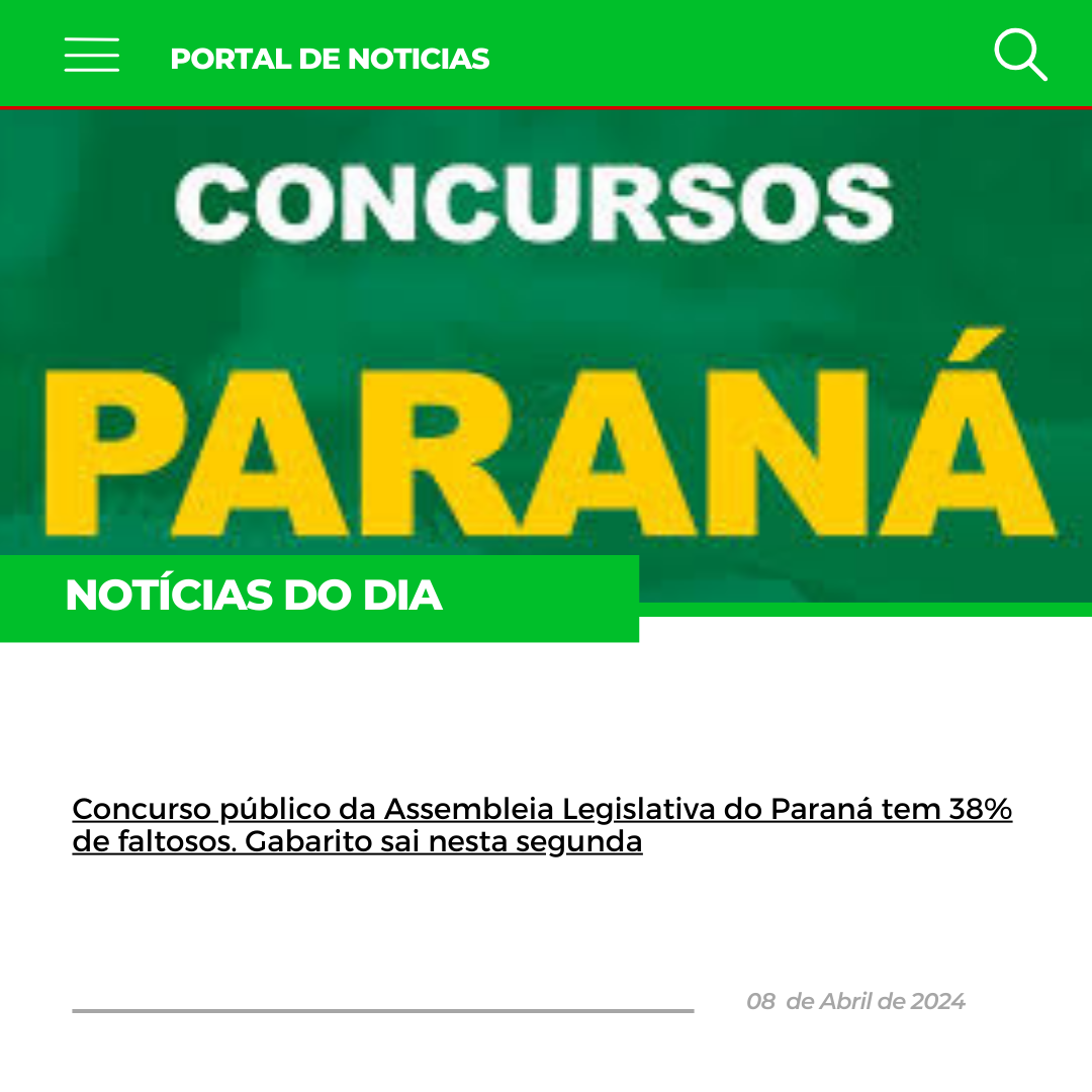Concurso público da Assembleia Legislativa do Paraná tem 38% de faltosos. Gabarito sai nesta segunda