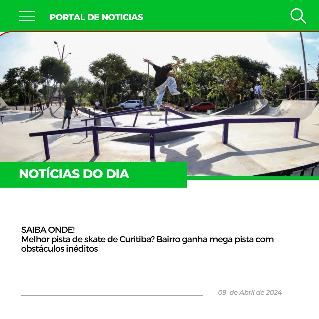 Melhor pista de skate de Curitiba? Bairro ganha mega pista com obstáculos inéditos